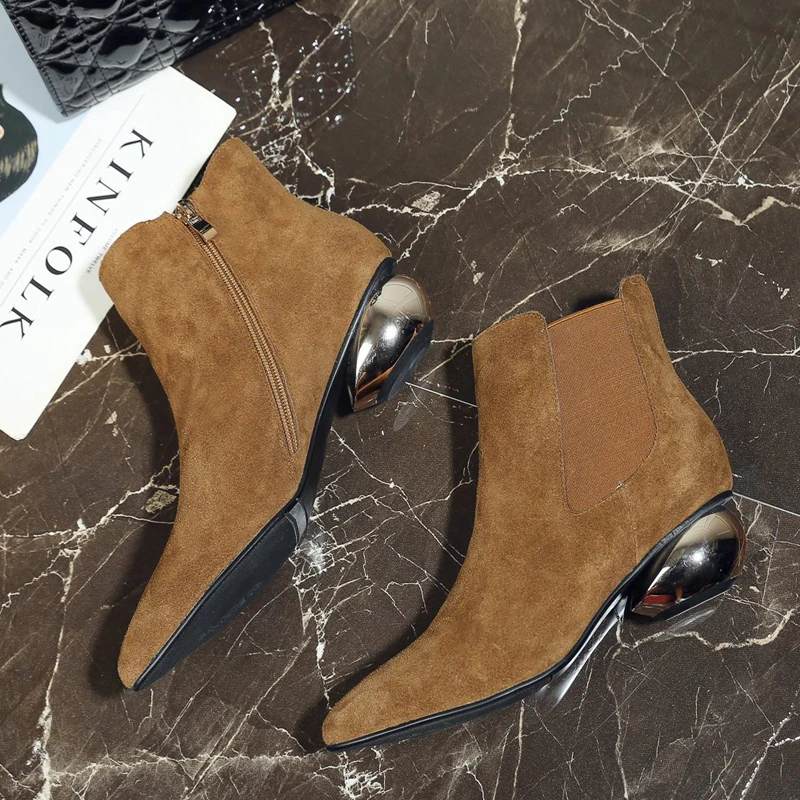 Размера плюс Большие размеры 33 40 женская обувь из натуральной замши Обувь с Лью