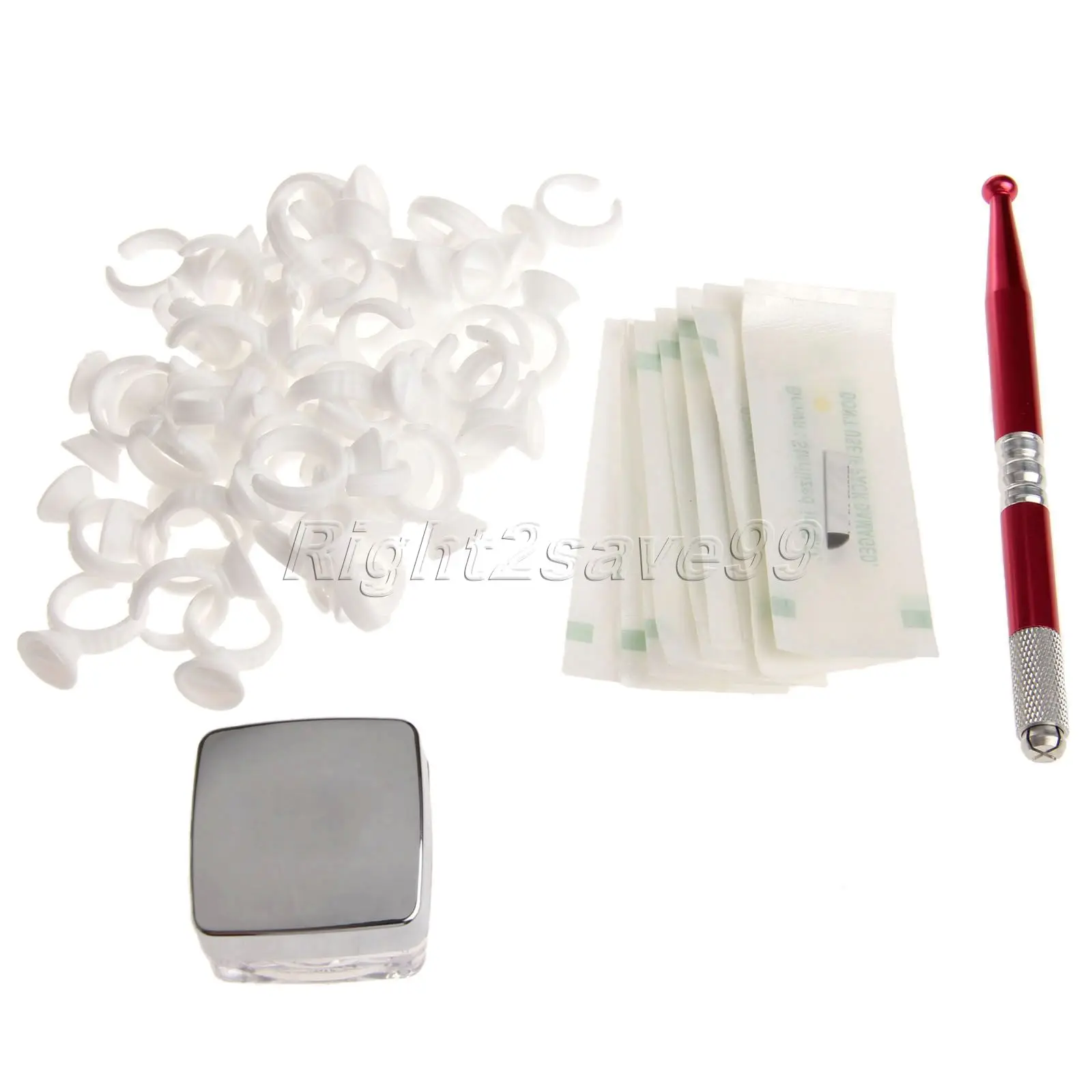 Ручная Перманентная ручка + черные кофейные чернила для татуажа бровей 10 шт. 17 игл лезвий 50 колпачки макияжа