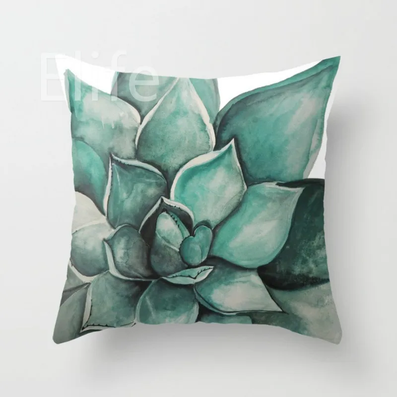 18 ''Elife зеленые листья полиэстер геометрический чехол для подушки кактус