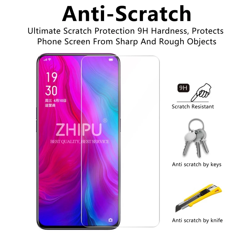 10 шт. закаленное стекло для Oppo Reno протектор экрана 2.5D 9H Премиум Закаленное 6 4