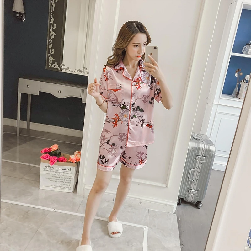 2019 Женская одежда для сна новый дизайн короткие штаны пижамные комплекты на