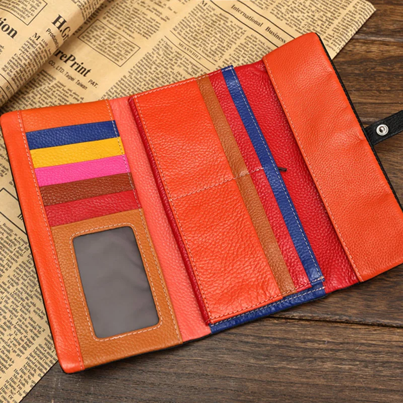 Высокое качество Роскошный Европейский Стиль женский кошелек из натуральной