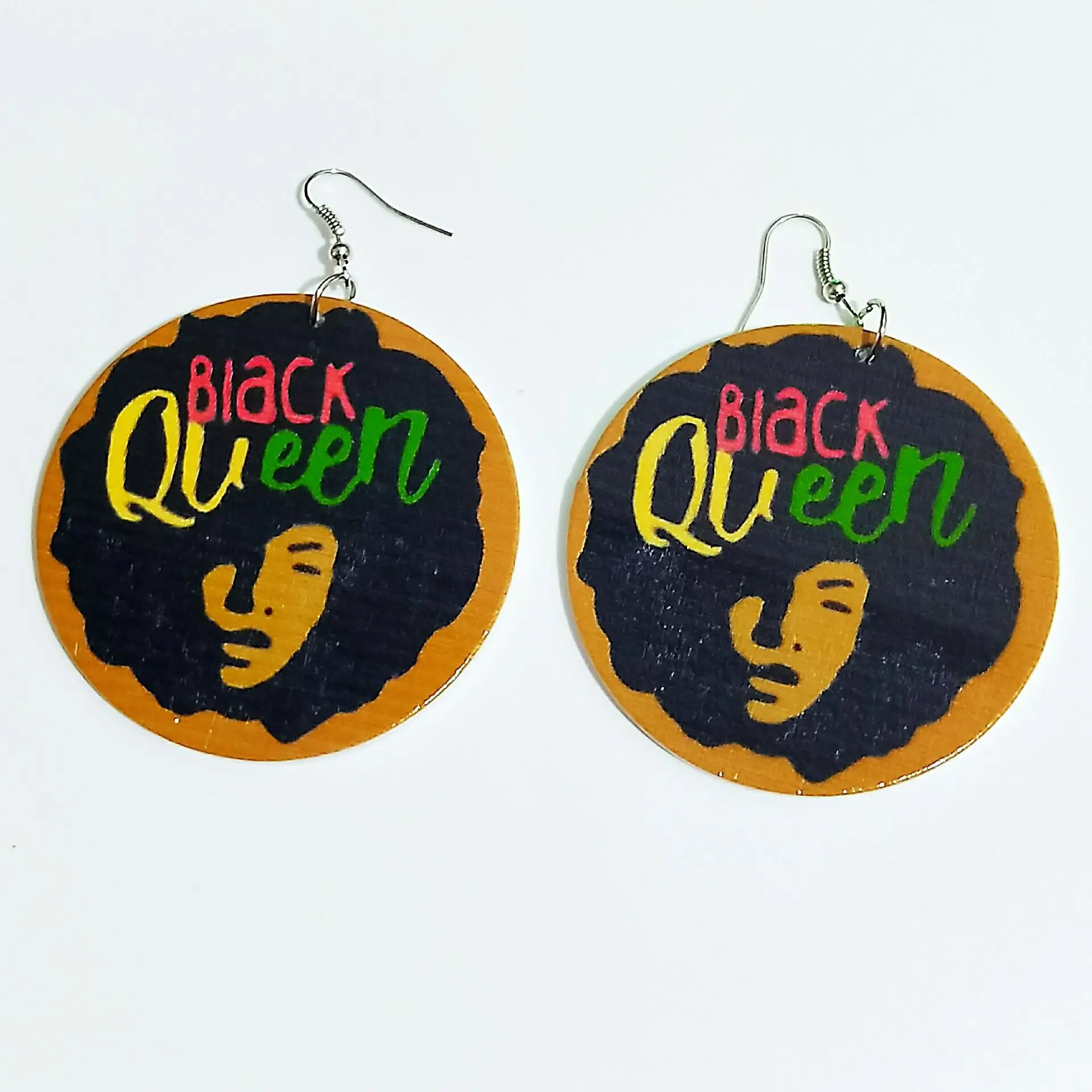 Этнические необработанные деревянные гравированные карты Африки черная девушка