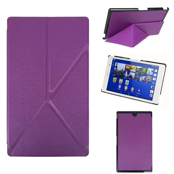 brown Оригами тонкий смарт-чехол для sony Xperia Z3 Compact чехол для планшета+ Бесплатный стилус - Цвет: brown