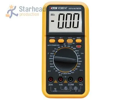 Цифровой мультиметр DMM VICTOR VC9801A + 3 1/2 большой ЖК-дисплей Прямая поставка |