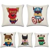 superhero dogs pet cartoon cute animals pillowcase decorative home sofa cushion cover kids children gift decor bedroom customize
