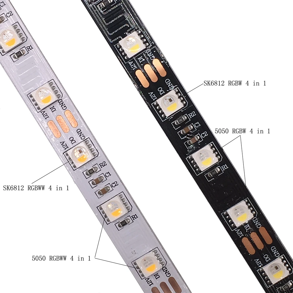 SK6812 5050SMD RGBW (Similair WS2812b) 4 в 1 12 пост. Тока настраиваемый светодиод IP30/IP65/IP67 60