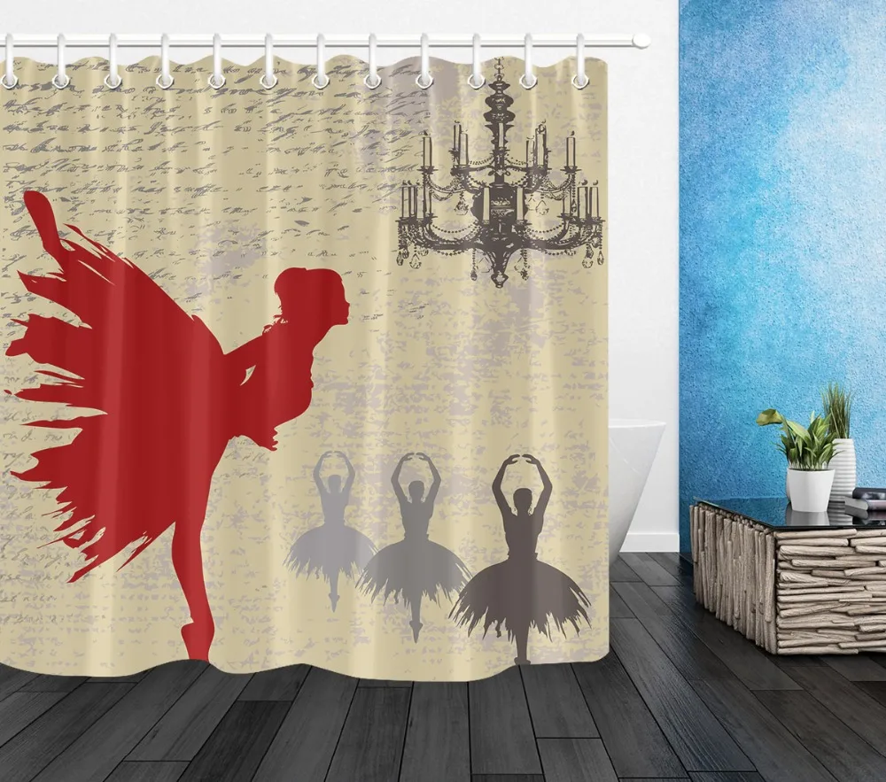 LB балерины для девочек гранж художественная занавеска душа с ковриком очень