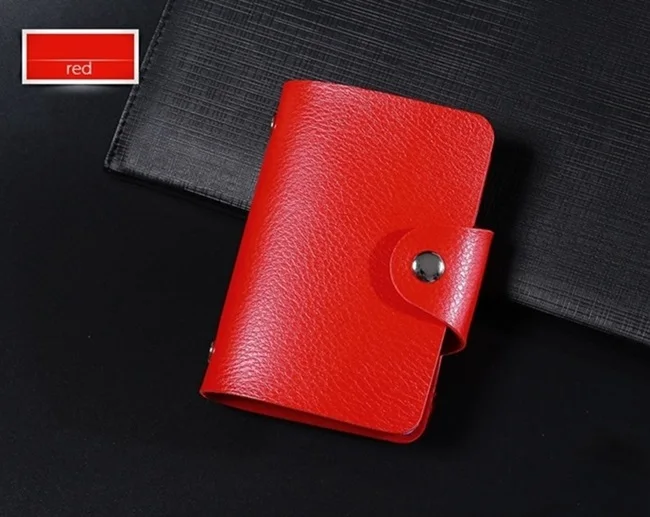 Style-C-red Новинка, чехол для карт из искусственной кожи с функцией 24 бита, бизнес-держатель для карт для мужчин и женщин, сумка для кредитных карт, ID, паспорта, карт, кошелек H088 - Цвет: Style-C-red