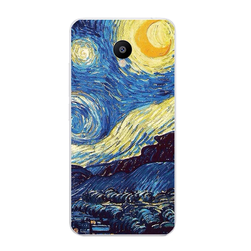 Ультратонкий прозрачный силиконовый чехол с рисунком Ван Гога для Meizu M3 Mini / M3S