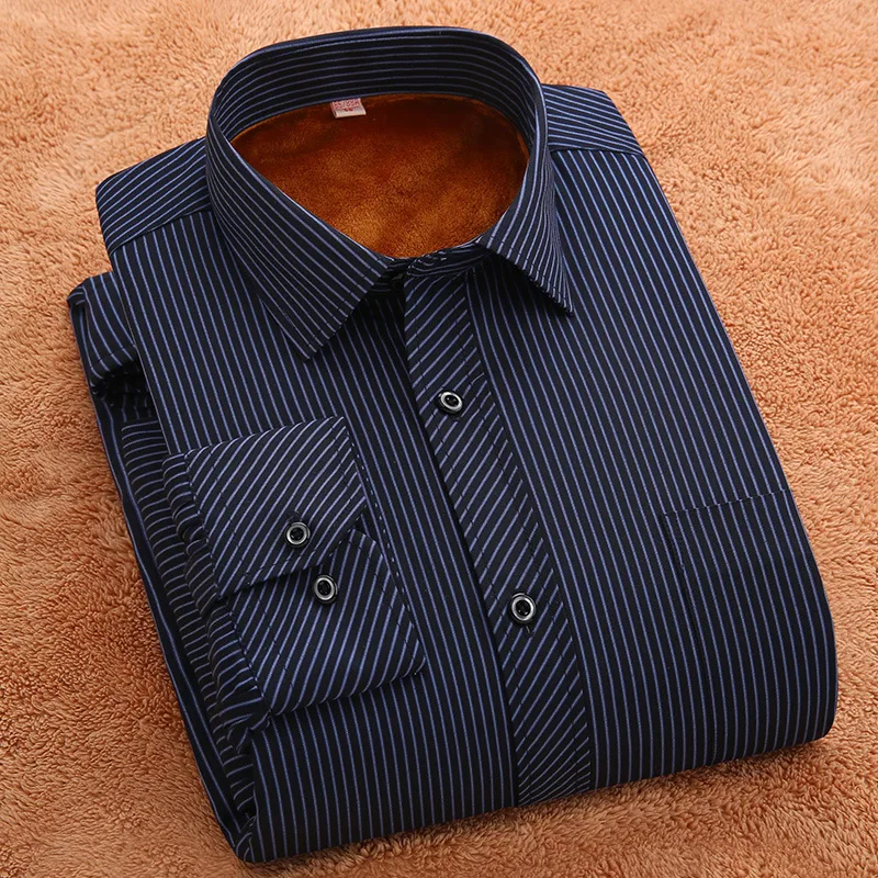 Мужская рубашка теплая с длинным рукавом|shirt men plaid|striped mens shirtscasual shirt |