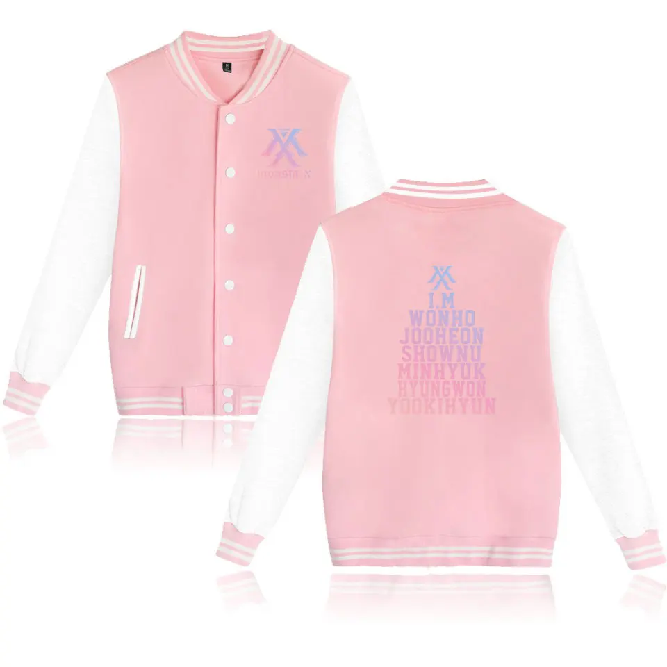 

Kpop MONSTA X Baseball Jacket Latest Album Zip-up Hoodies Fans Support Sweatshirt Wonho YOOKIHYUN I.M Jooheon Clothing