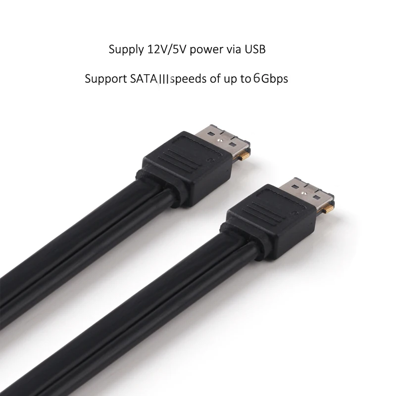 Сверхлучший eSATAp кабель 12 В eSATA USB питания для мужчин и + черный 50 см|esatap cable|power esataesata