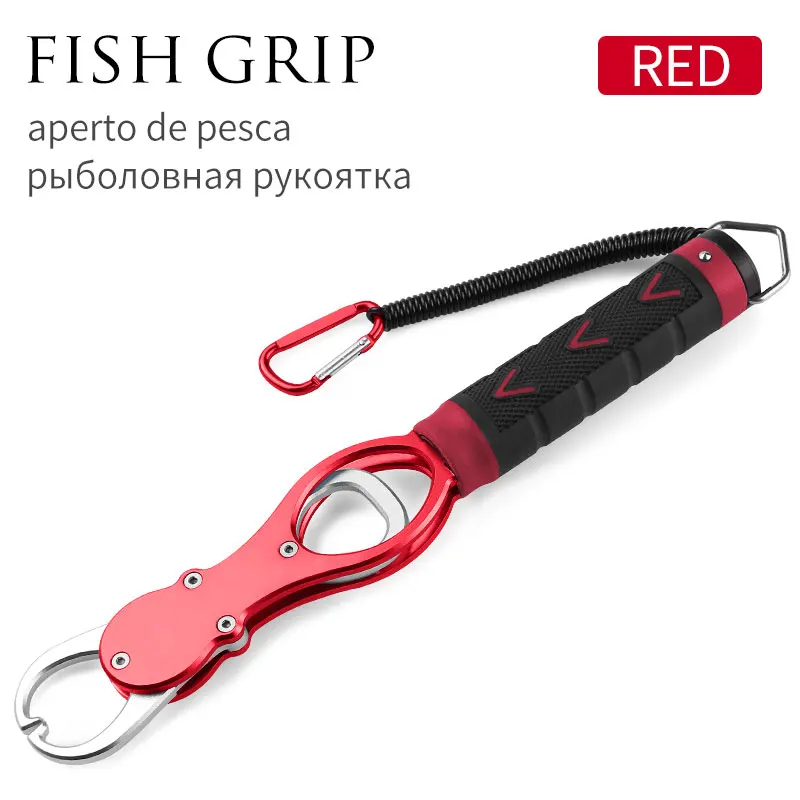 Red grip LINNHUE, рыболовные плоскогубцы из алюминиевого сплава, набор для захвата, рыболовные снасти, крючок для восстановления, резак, линия, разъемное кольцо, высокое качество, рыболовный инструмент, хит - Цвет: Red grip
