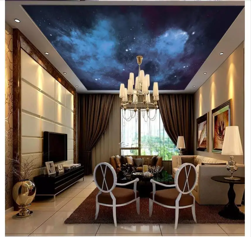 Custom photo wallpaper for walls 3 d ceiling murals HD big picture beautiful star sky zenith mural home decor | Обустройство дома