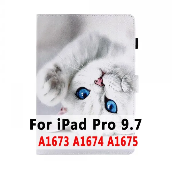Чехол для iPad 6th поколения 5th Air 1/Air 2/Pro 9,7 10,5 11 Mini 1 2 3 4 7,9 чехол Funda с мультяшным котом Смарт кожаный чехол - Цвет: For iPad Pro 9.7