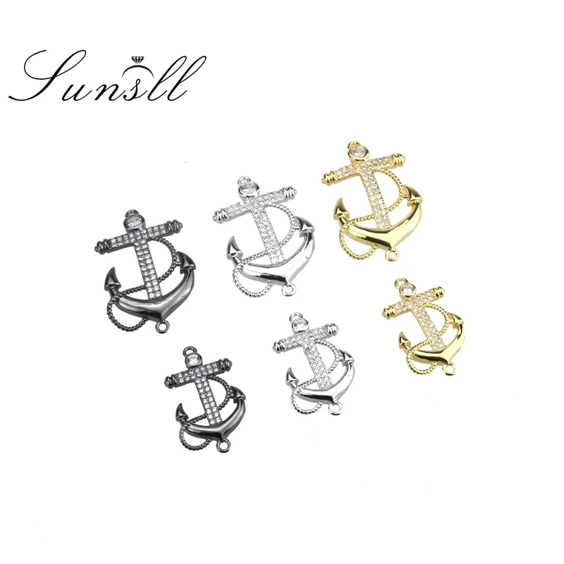 

SUNSLL Gold/Black/Silver Color White Cubic Zirconia Anchor Big Bracelet Accessories for Women/Men Gift Feminina Jewelry