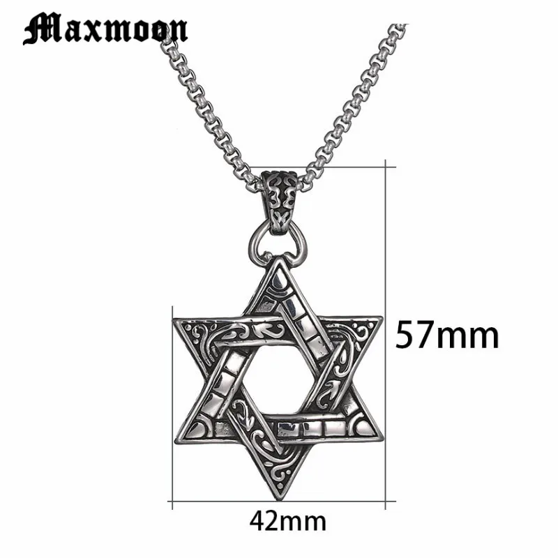 Maxmoon еврейский волшебник Звезда Давида кулон цепочка из нержавеющей стали