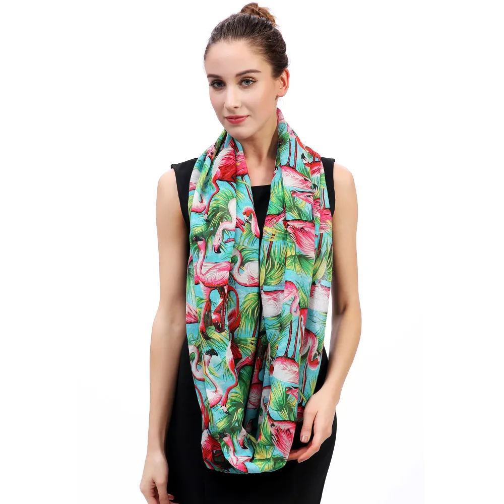 Шарф шарф с принтом фламинго|scarf women|scarf scarvessnood scarf |