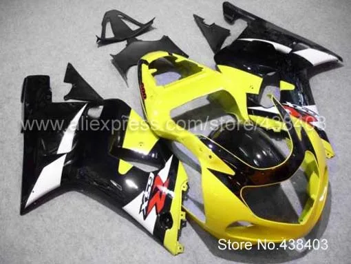 GSX R600 2001 2002 2003 R750 yellow black Body Kit Fairing for Suzuki GSXR R 600 750 01 02 03 K1 | Автомобили и мотоциклы