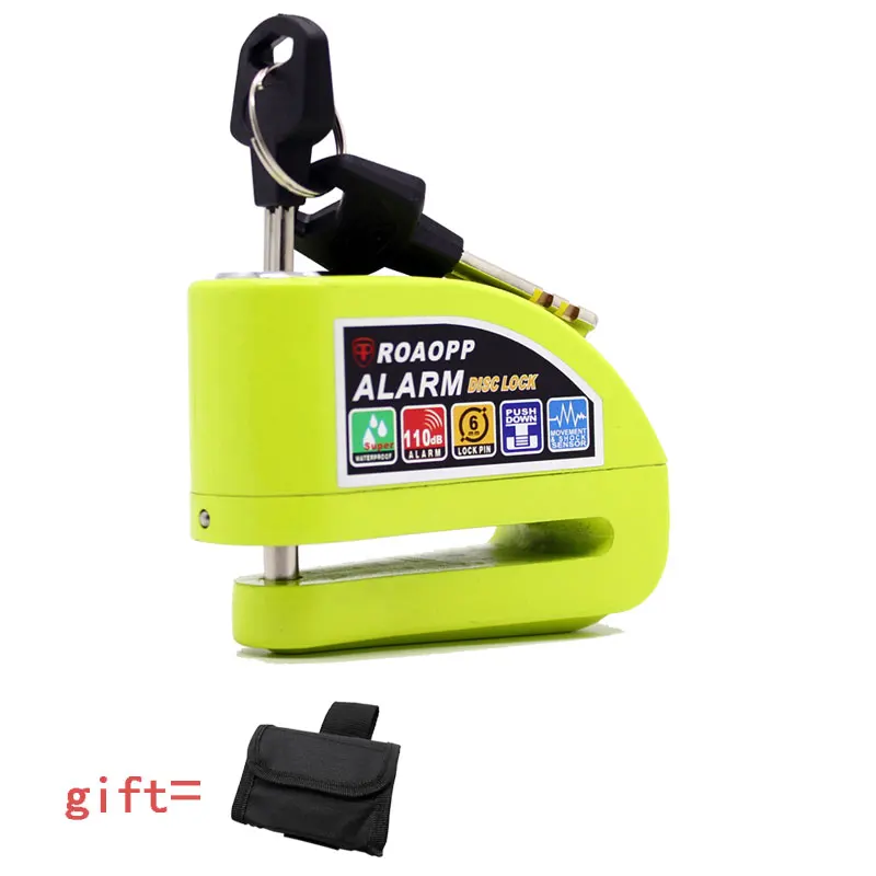 GR Lock bag Nuoxintr 110дб мотоциклетная сигнализация замок мотоцикл Противоугонная сигнализация колеса дисковый тормоз Безопасность Сирена замок для Harley YAMAHA - Цвет: GR Lock bag