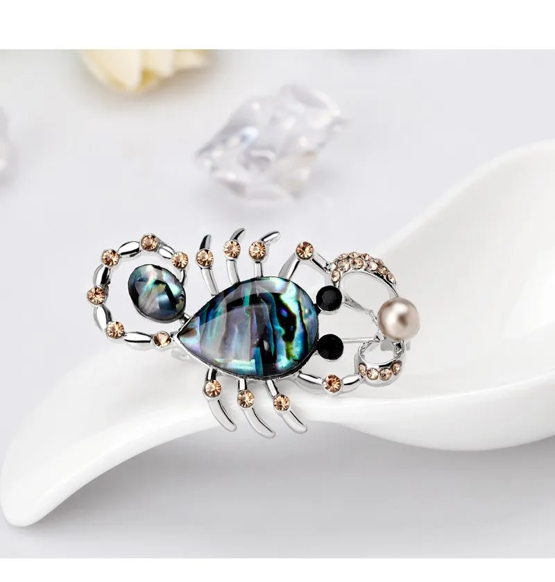 2018 ювелирные изделия животных булавки и броши Скорпион пара эмалированные