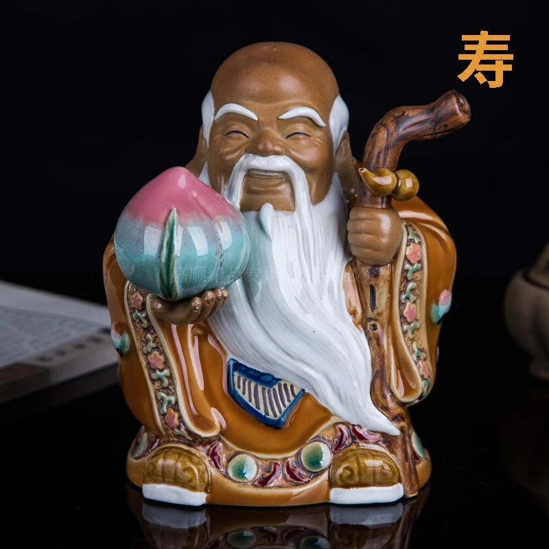 3PC/Set Chinese Classical Home Decoration Boutique Ceramic Sculpture Fu Lu Shou Three Immortal Ornaments Birthday Gifts | Дом и сад