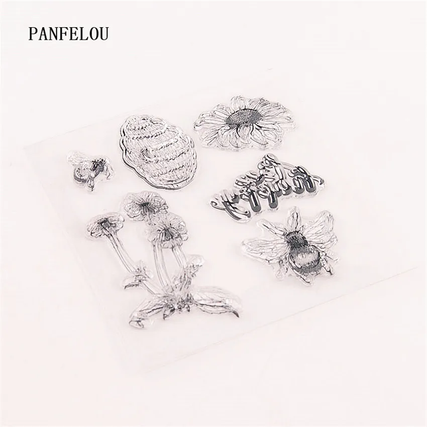 PANFELOU трудолюбивый пчела прозрачный силиконовый штамп/печать DIY