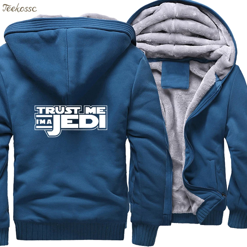 Звездные войны I'm A Jedi Movie для мужчин s Новая модная зимняя теплая флисовая толстовка на молнии с капюшоном Толстовка мужская Толстая Толстовка спортивная одежда - Цвет: lake blue
