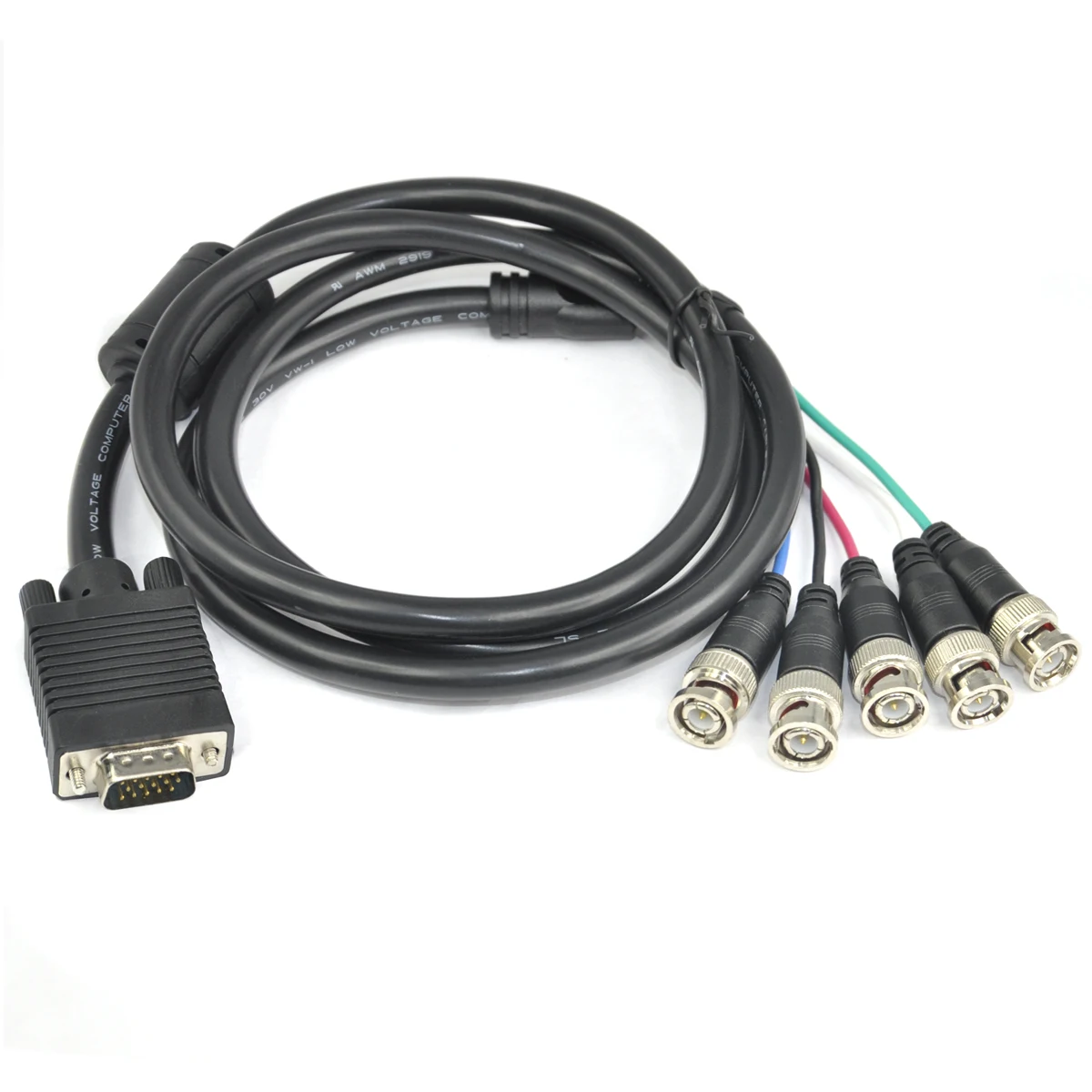SVGA до 5 BNC RGB кабель монитора VGA свинцовый 59 "видео кабель|Кабели VGA| |