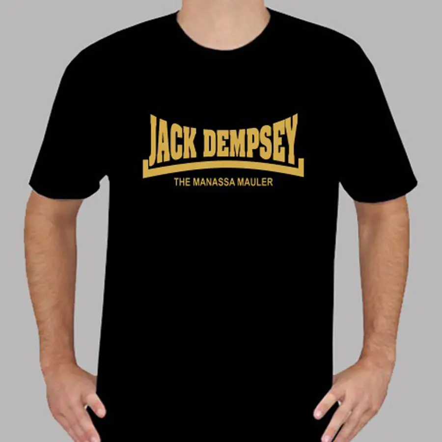 Мужская черная футболка Jack Dempsey The Manassa Mauler Boxinger Legend размеры от S до 3XL популярная