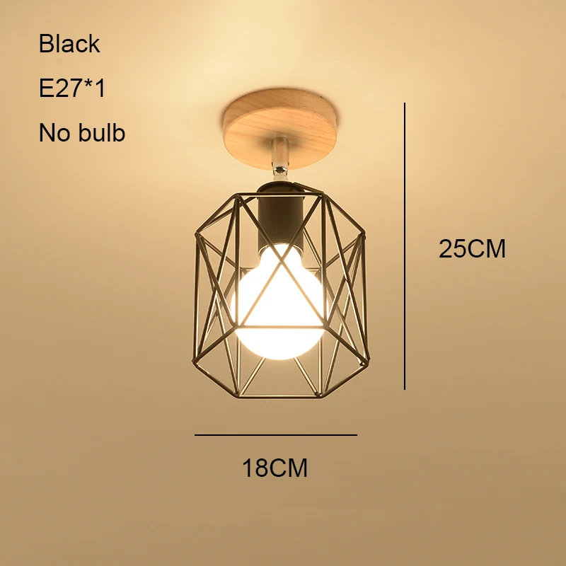 04 No bulb Винтажные промышленные светодиодные потолочные светильники деревянные Хрустальные потолочные лампы заподлицо лампа с плафоном для гостиной спальни коридора прохода - Цвет корпуса: 04 No bulb