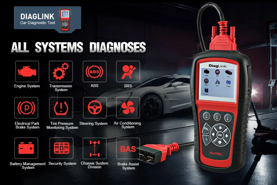 Autel Diaglink OBD2 EOBD автоматический диагностический инструмент OLS EPB ABS масло все системы сканер код ридер же функция как autel MD802