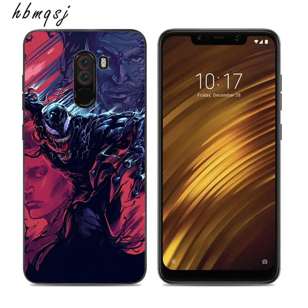 For xiaomi f1 pocophone case silicone soft black cool tiger venom original coque for mobile phone back cover |