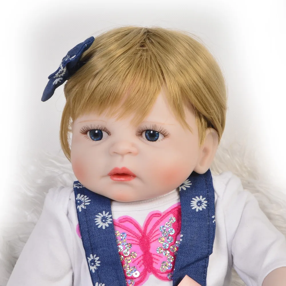 

KEIUMI Fashion Full Vinyl Silicone Body Reborn Baby Menina Dolls Realistic Princess Kids DIY Toy Adorable Baby Dolls Gold Hair