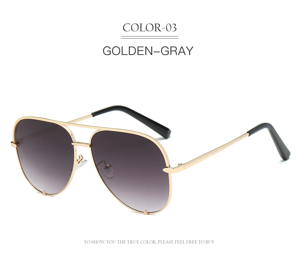C03 Gold Gray Новинка, модные брендовые дизайнерские женские солнцезащитные очки пилота, женские и мужские очки, градиентные солнцезащитные очки для женщин, зеркальные Оттенки UV400 - Цвет линз: C03 Gold Gray