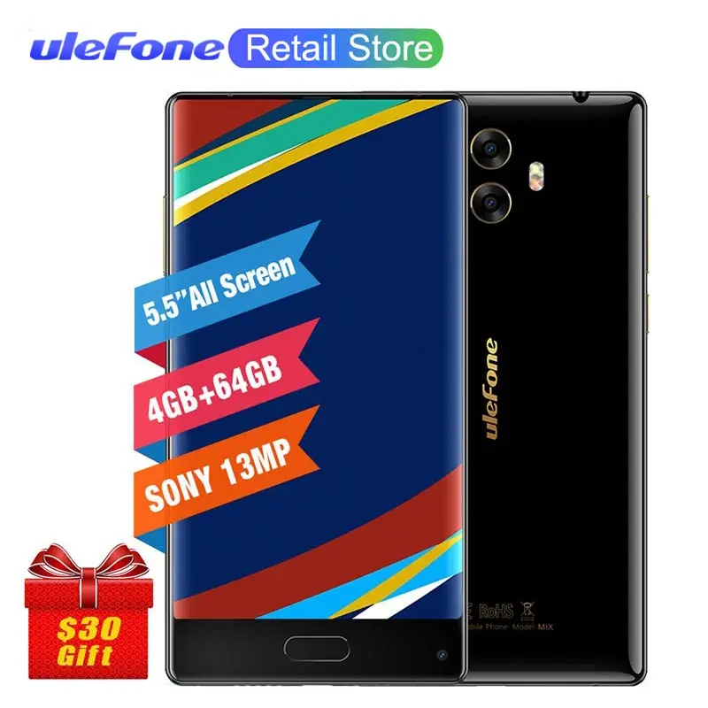 Смартфон Ulefone Mix, 4G, 5,5 дюймов, MTK6750T, четыре ядра, Android 7,0, 4 Гб ram, 64 ГБ rom, отпечаток пальца, 13 МП, двойная камера, мобильный телефон