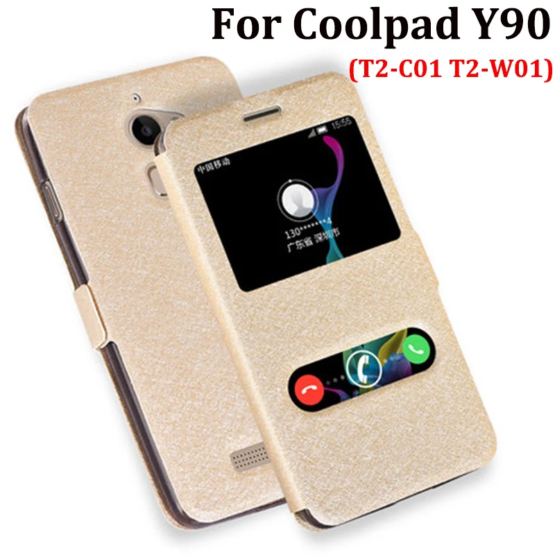 Чехол с открытым окошком для Coolpad Y90 чехол из искусственной кожи чехлы T2-C01
