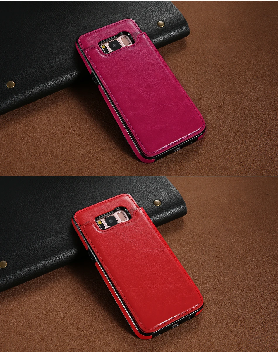 Роскошный кожаный чехол в стиле ретро для samsung Galaxy S8 Plus, чехол-книжка с подставкой и отделением для карт, чехол для iPhone samsung Note 10 S10 S9 Plus S7, чехол