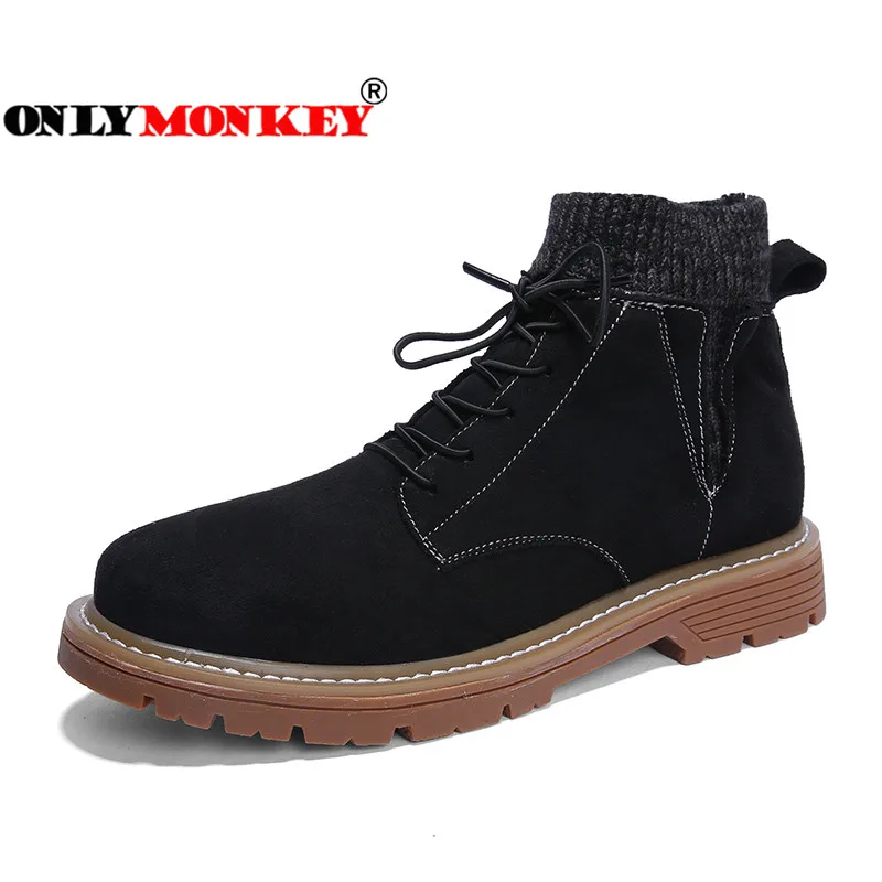 ONLYMONKEY/Мужская туристическая обувь; Новинка года; нескользящая резиновая подошва; дышащая Спортивная обувь для прогулок; кроссовки с высоким берцем