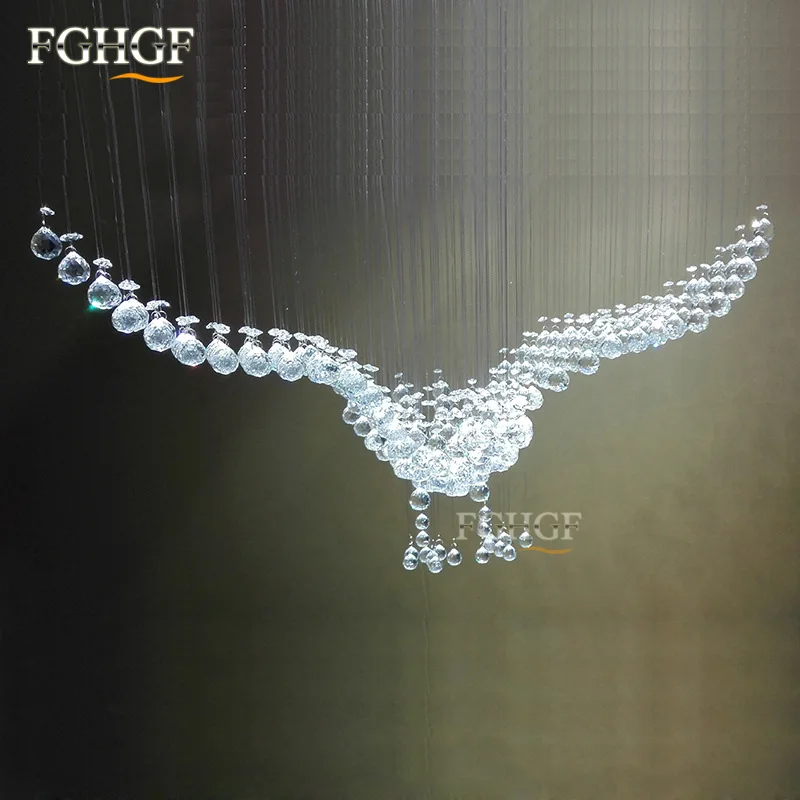 Новый дизайн Роскошная Современная хрустальная люстра светящиеся люстры Eagles Hall