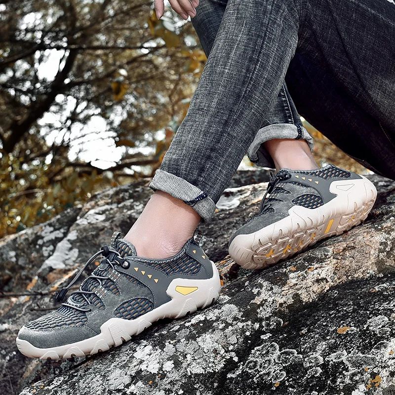 2019 Fashion Outdoor Sneakers Men Light Breathable Climbing Shoes Summer Trekking Wading Trail Water Plus Size 39-45 | Обувь
