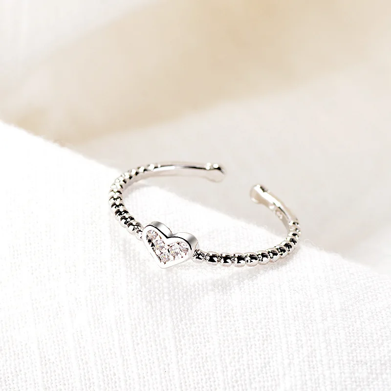 Модель сердца Rhinestone Кольцо женское изменяемое кольцо для указательного пальца