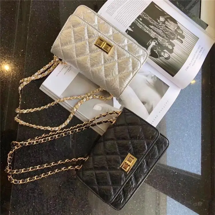 NEW silver Women Shoulder Bags Female Party Crossbody Chain Bag Plaid Handbag Quilted Sac A Main Femme Leather Handbags | Багаж и сумки
