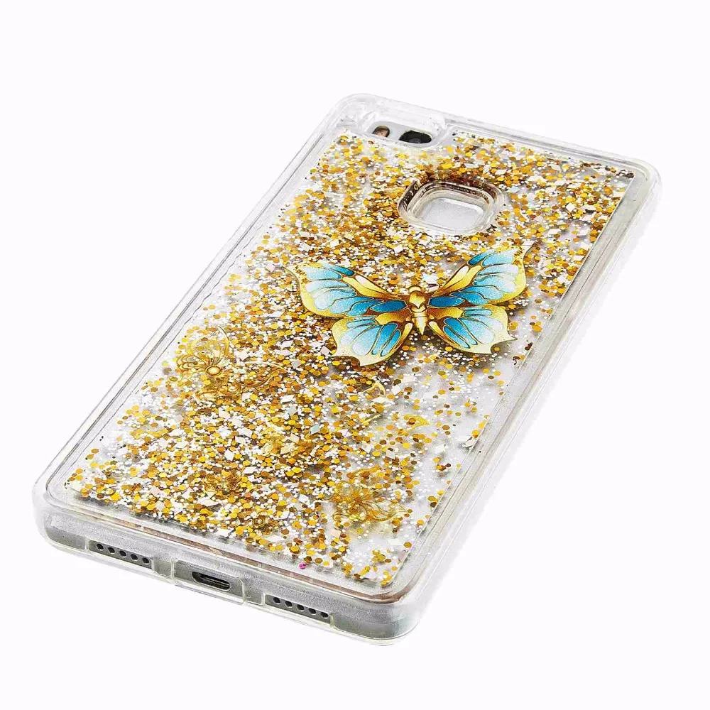 Для Huawei P8 Lite модные динамический блеск 3D Pailletted песок красочные зыбучие пески