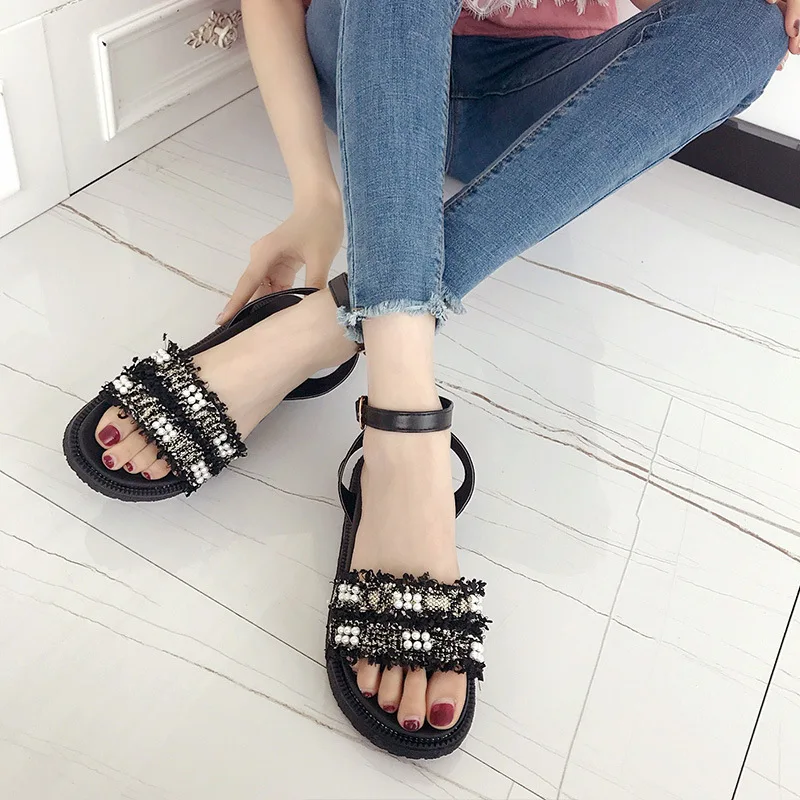 Сандалии женские на платформе повседневные Босоножки с открытым носком ремешком