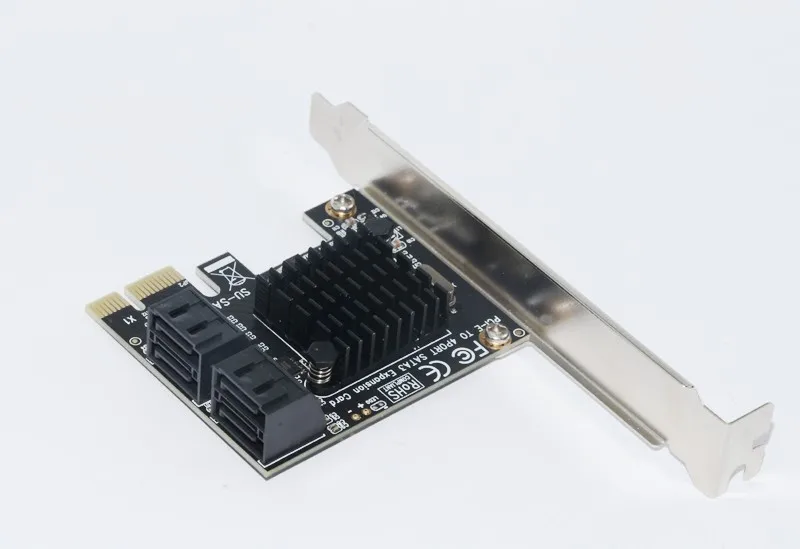 Карта расширения Marvell 88SE9215 PCIE на 4 порта SATA адаптер PCI-E PCI Express SATA3.0 III 6G для майнинга