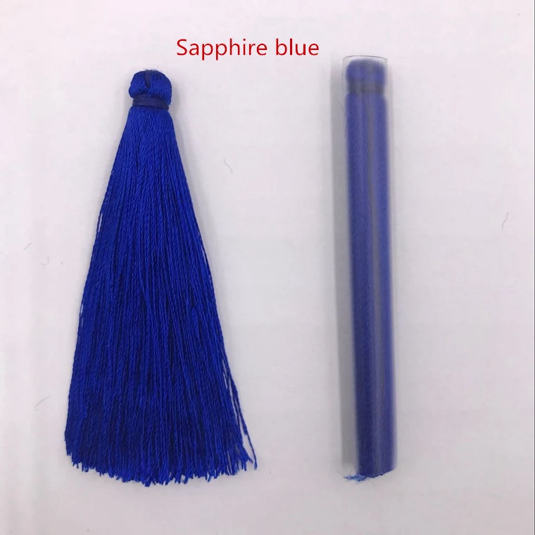 Sapphire blue 20 шт. 6,5 см мини вискозная нить ткань кисточка DIY подвеска ювелирный браслет для изготовления ключей бахрома отделка Ремесло кисточки Швейные аксессуары - Цвет: Sapphire blue