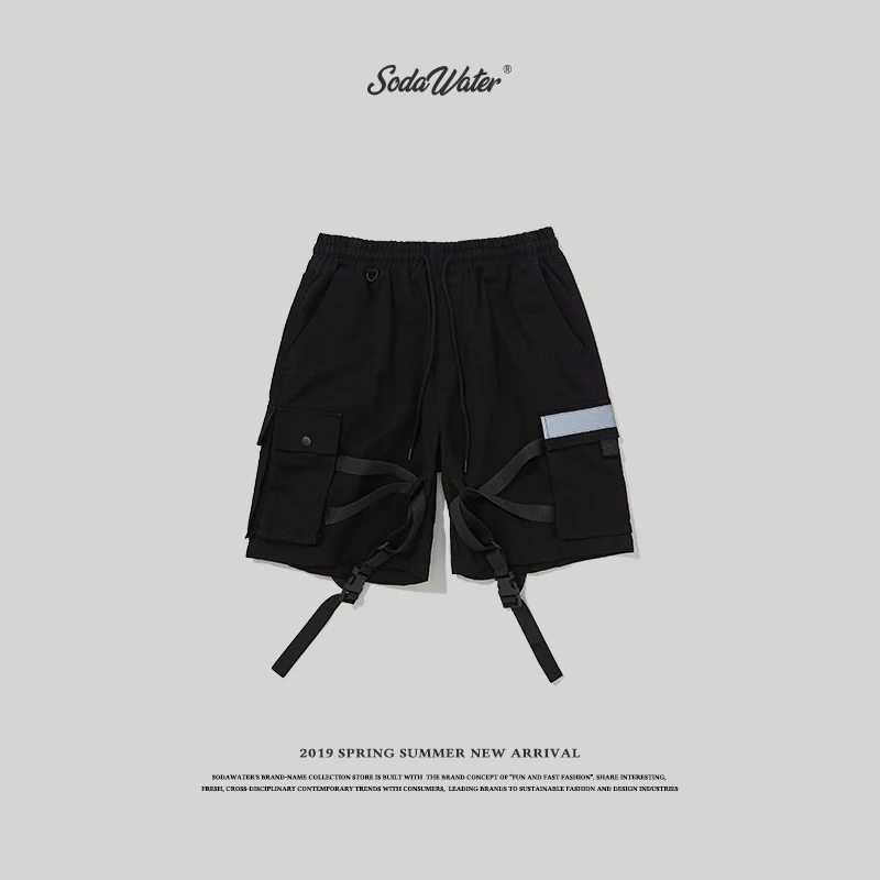 Шорты SODAWATER мужские летние уличные с эластичной талией свободные хлопковые