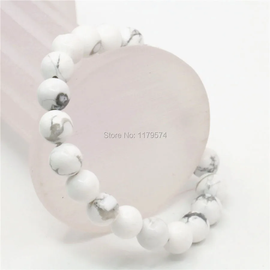8 мм натуральные белые турецкие каменные бусины браслет для девочек